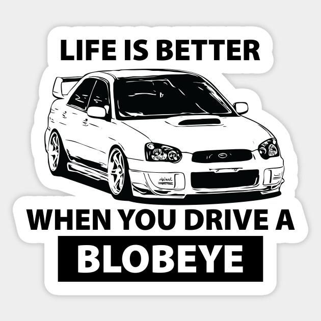 Subie Blobeye JDM Sports Car Subaru Sti Sticker TeePublic